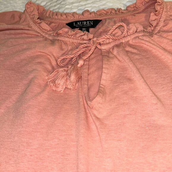 Lauren Ralph Lauren Flutter Sleeve Peasant Top plus size 3X - Picture 4 of 12
